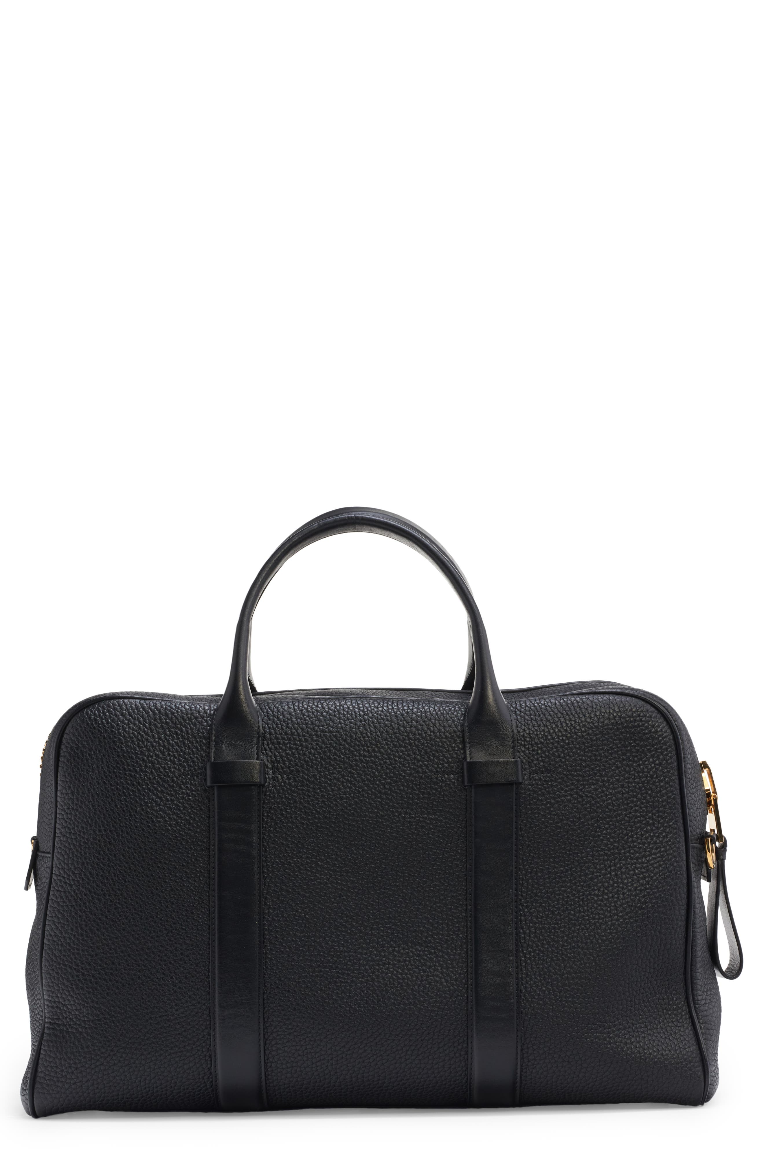 TOM FORD Buckley Leather Duffle Bag, Main, color, 