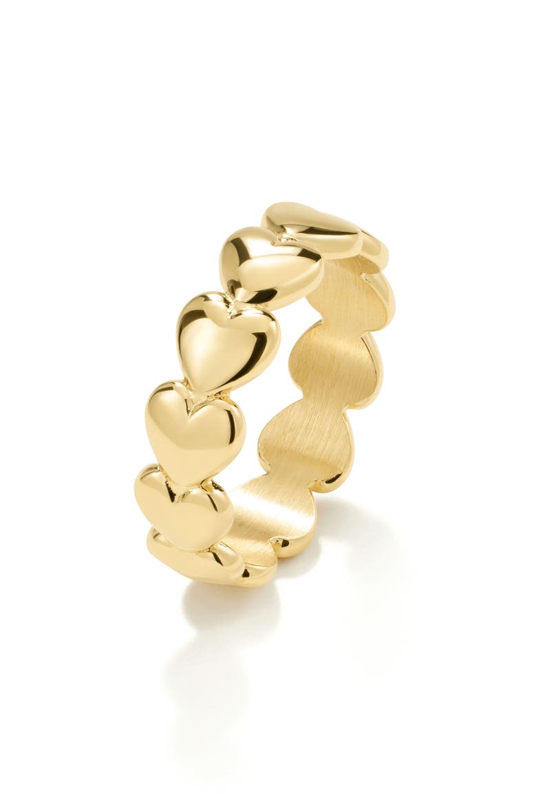 Mini Hearts Stacking Ring, Alternate, color, GOLD