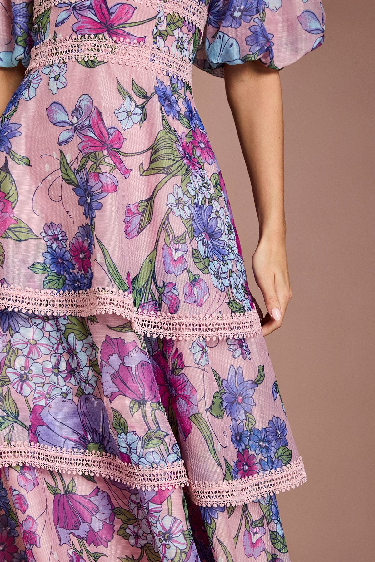 Printed Organza Lace Midi Dress (Women) | Nordstrom