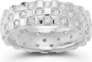 CHLOE AND MADISON Cubic Zirconia Checkered Band Eternity Ring
