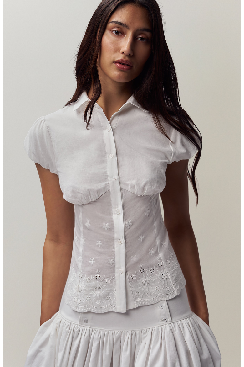 Rinka Embroidered Blouse, Alternate, color, White