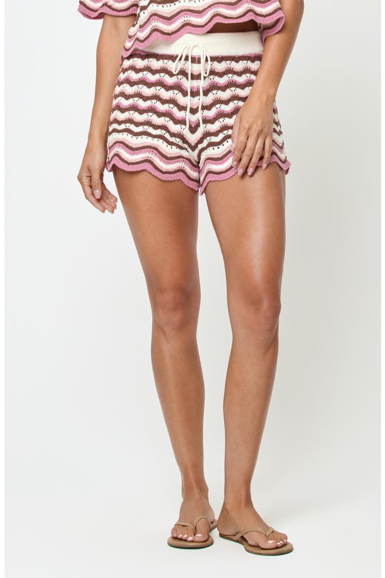 Sun Chaser Stripe Cotton Cover-Up Shorts, Main, color, NEAPOLITAN