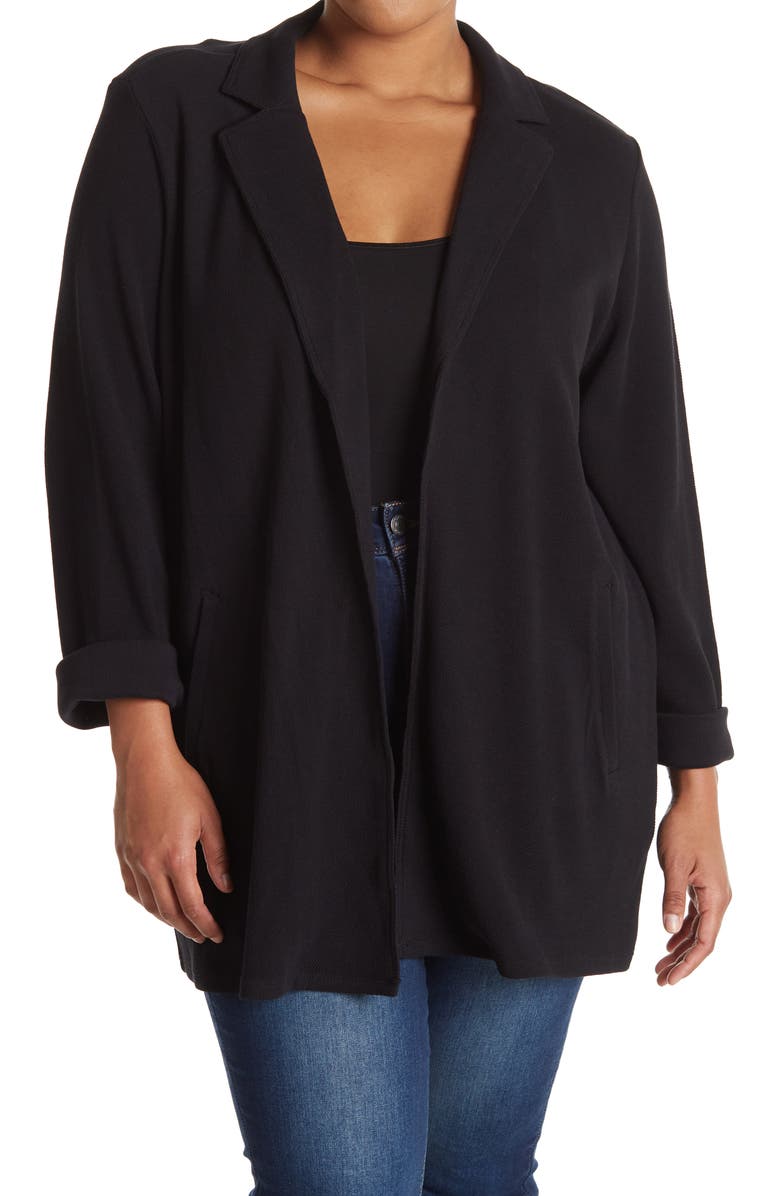 Caslon<sup>®</sup> Raw Edge Knit Blazer, Main, color,