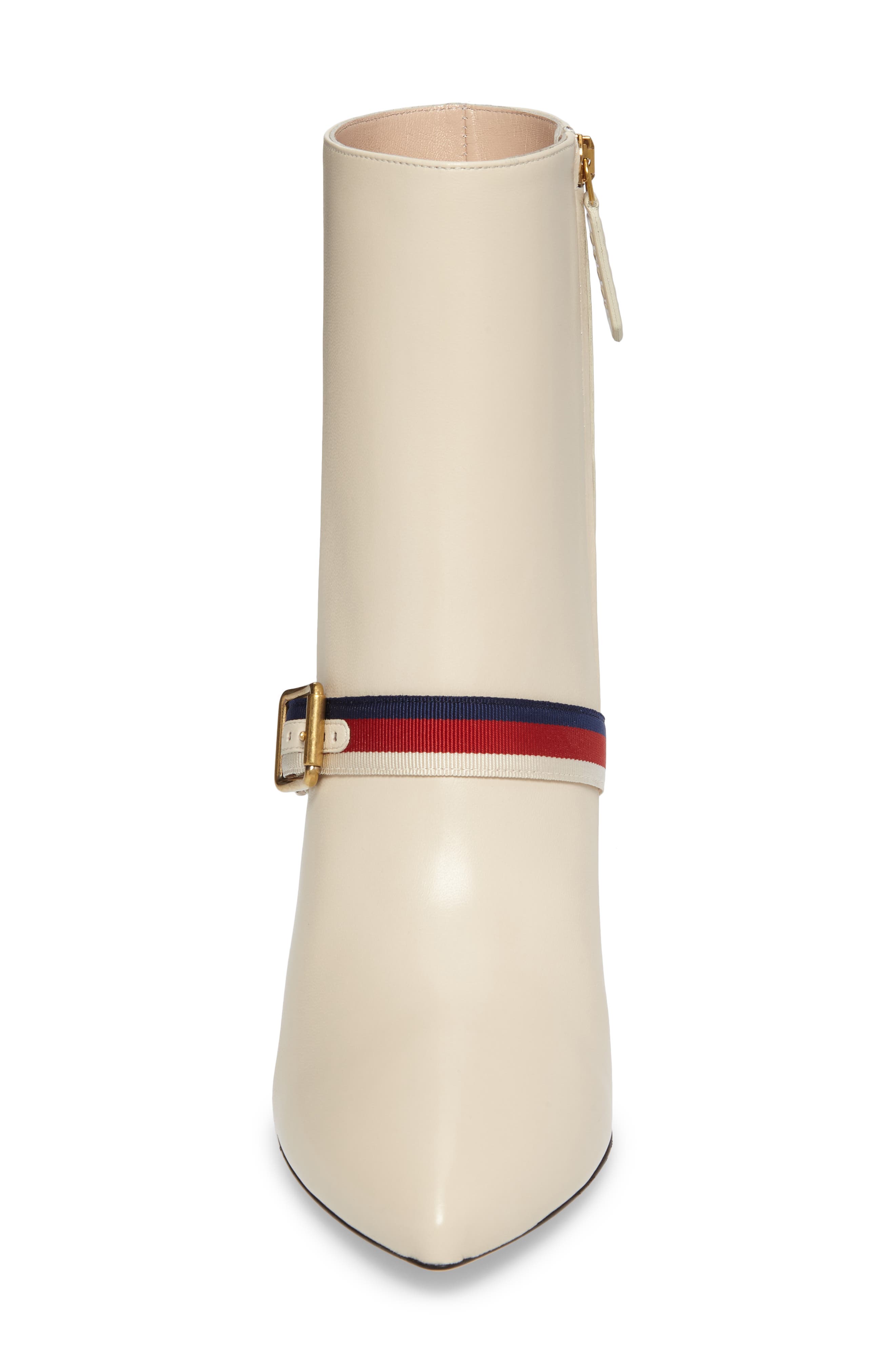 Sylvie Strap Ankle Boot, Alternate, color, WHITE LEATHER