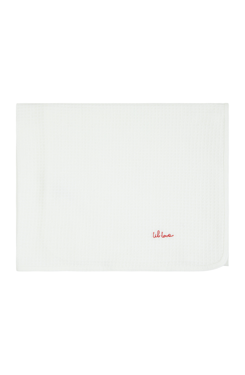Lil Love Embroidered Waffle Blanket