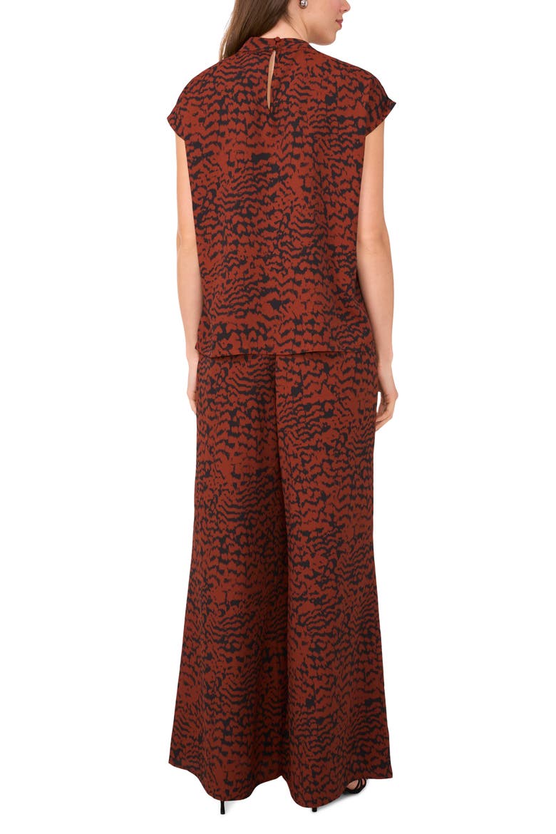 Animal Print Wide Leg Pants, Alternate, color, BURNT HENNA