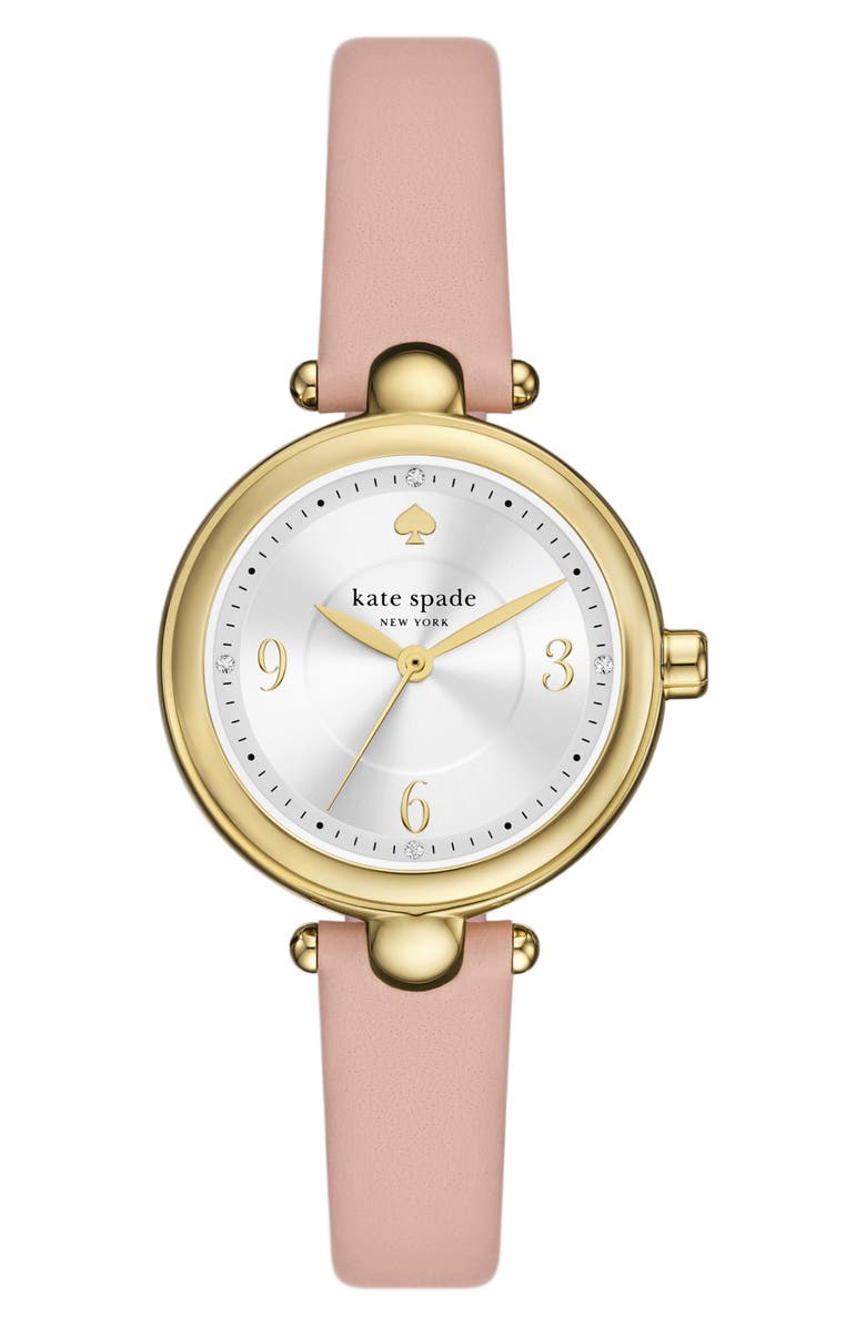 Kate Spade New York gracie leather strap watch, 32mm, Main, color, Pink