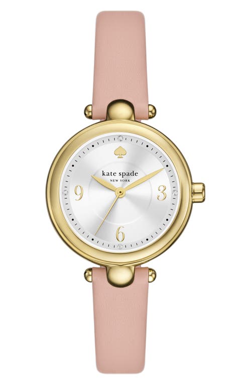 Kate Spade Women's Gracie Round Three-hand Pink Leather Watch, 32mm In Pink
