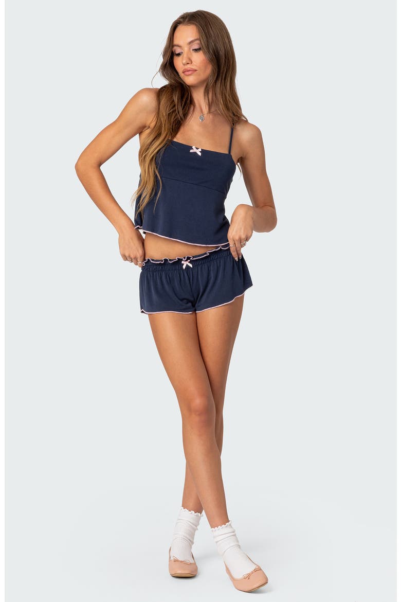 Alice Low Rise Ruffle Shorts, Alternate, color, NAVY