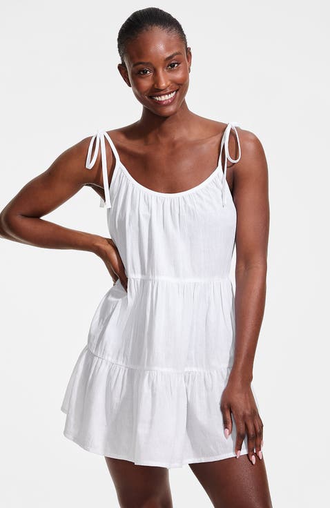 New Tiered Cover Up Mini Dress