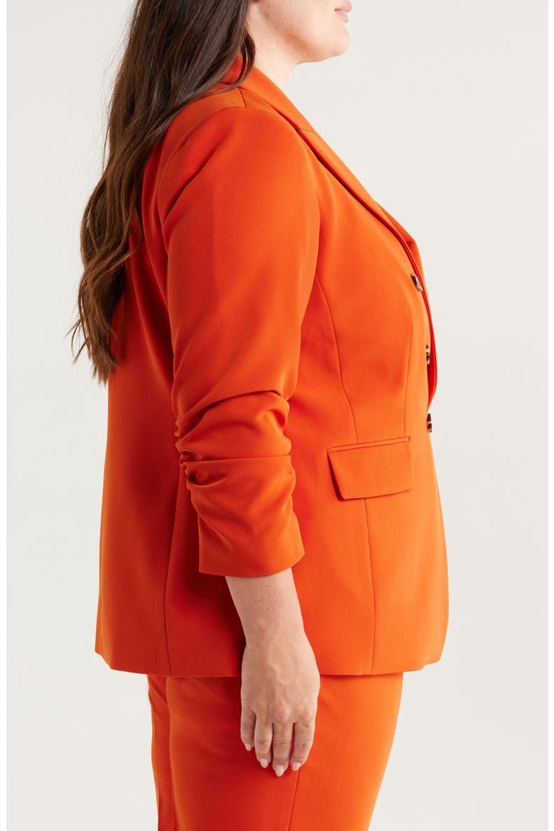 Ruched Sleeve Jacket, Alternate, color, PERSIMMON