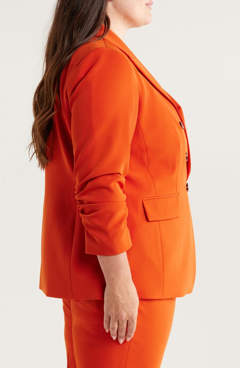 Tahari ASL Ruched Sleeve Jacket, Alternate, color, Persimmon