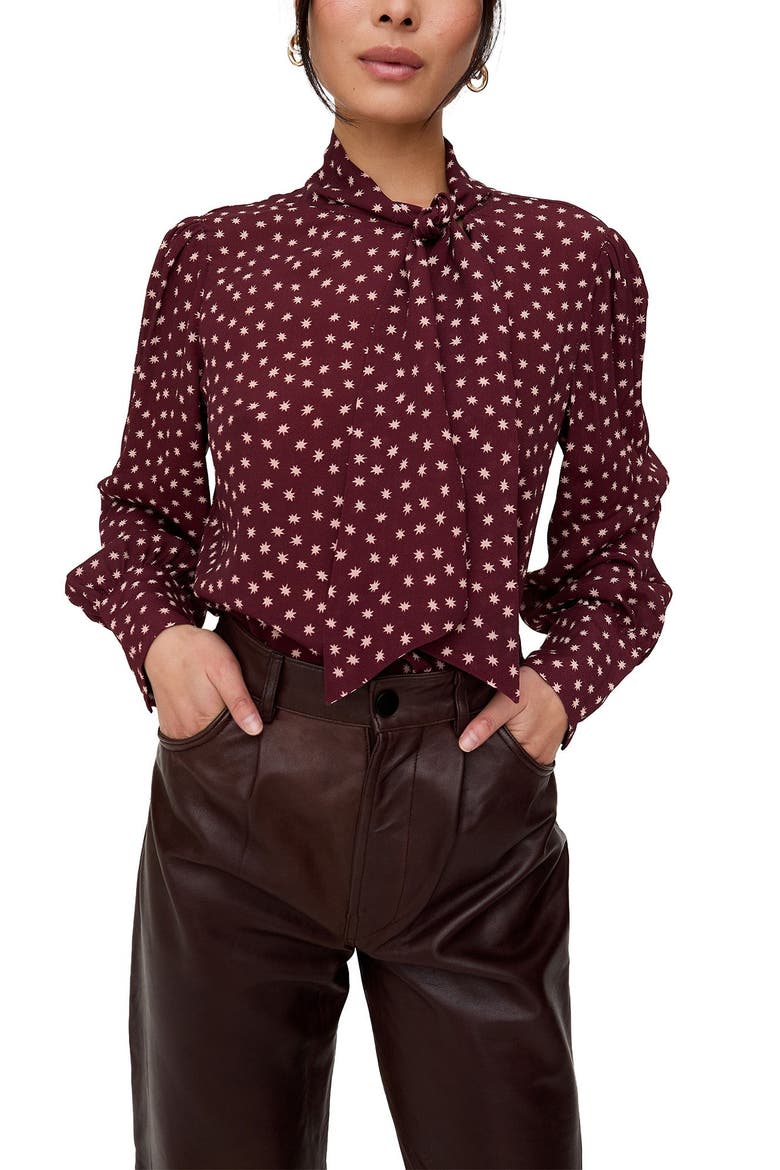 Fifi bow Blouse, Alternate, color, Burgundy