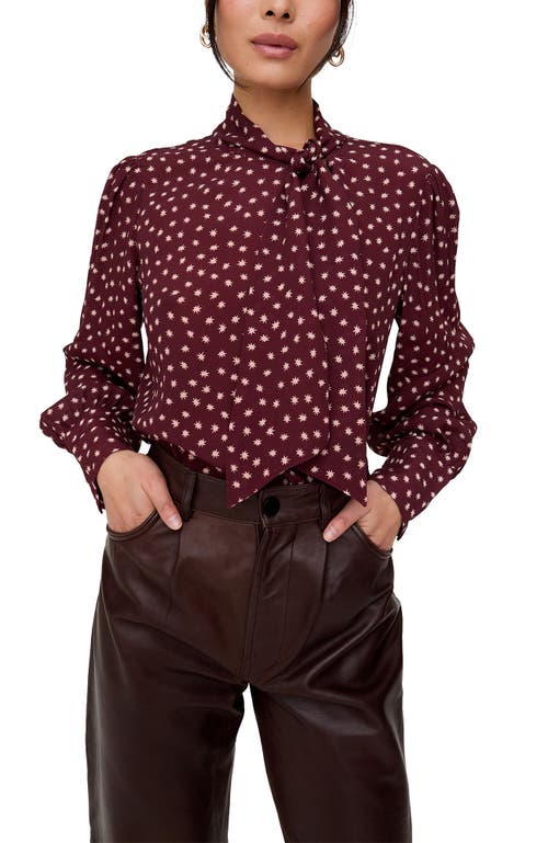 Lily And Lionel London Fifi Bow Blouse In Burgundy