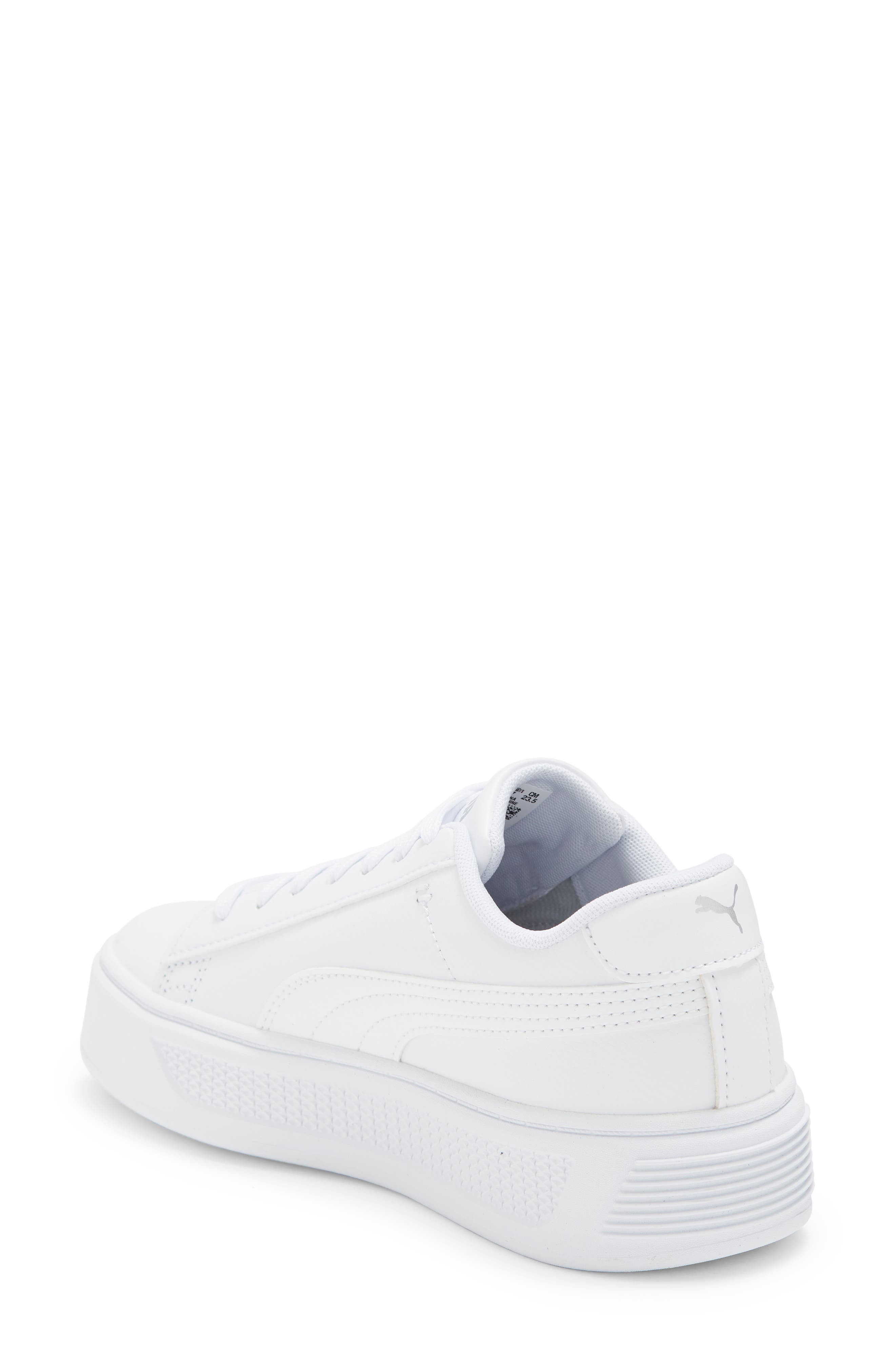PUMA Smash V3 Platform Sneaker, Alternate, color, Puma White-Puma Silver