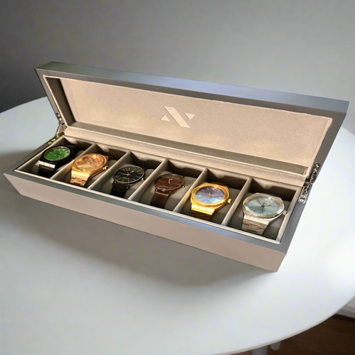 Ncmprbl Elite Six Slot Collectors Watch Display Case In Gray