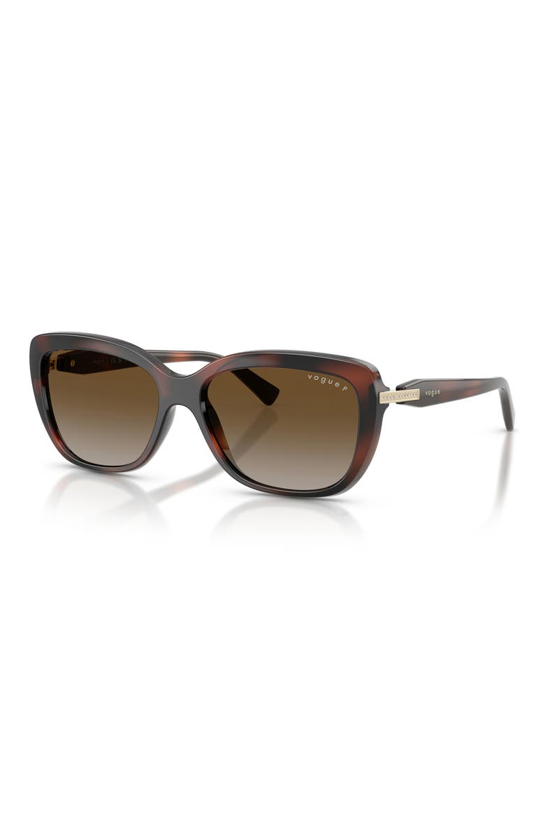 VO5678SB 55mm Polarized Butterfly Sunglasses, Alternate, color, BROWN HAVANA / GREY BROWN