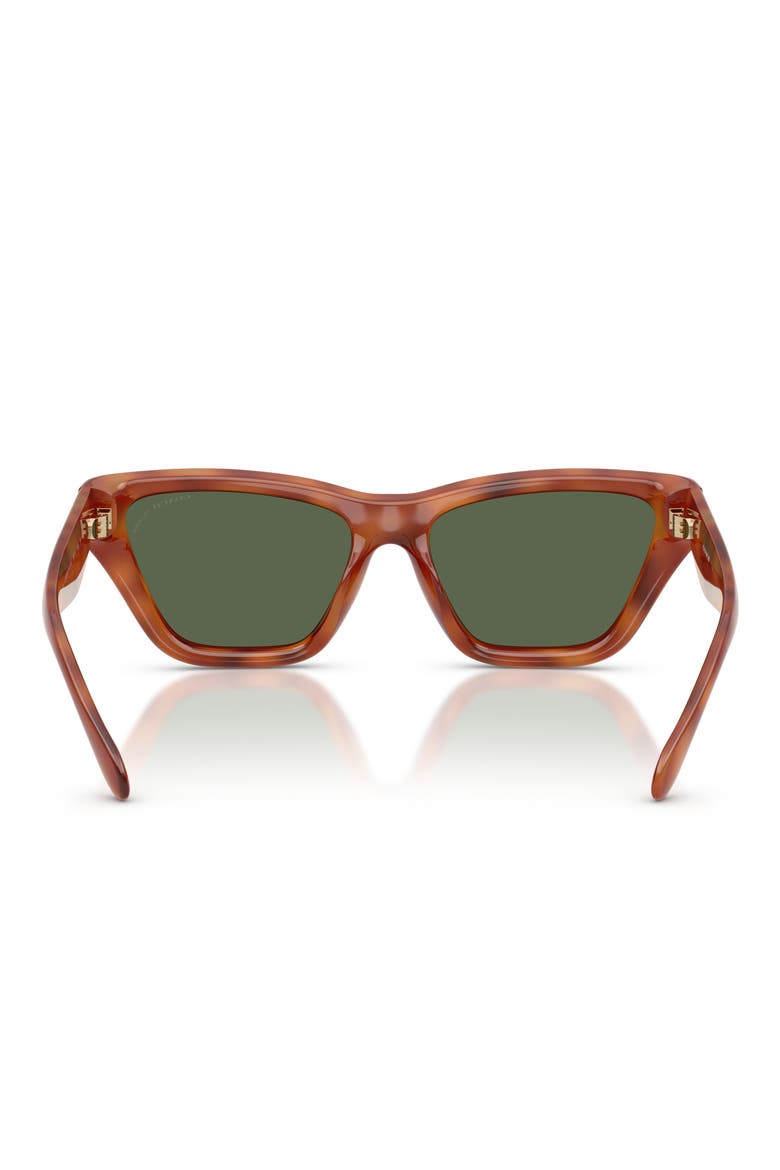 56mm Polarized Cat Eye Sunglasses, Alternate, color, CARAMEL TORTOISE / GREEN POLAR