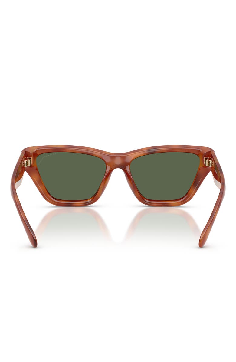 COACH 56mm Polarized Cat Eye Sunglasses, Alternate, color, Caramel Tortoise / Green Polar