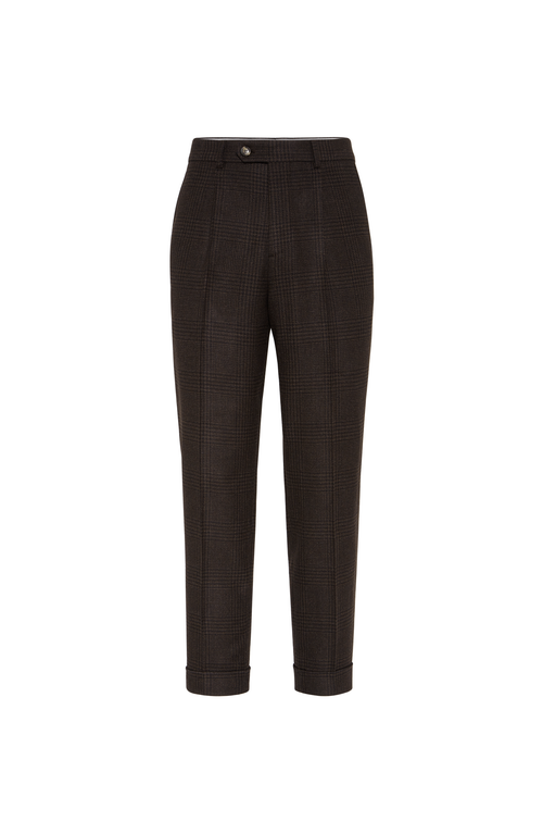 Brunello Cucinelli Pleated Wool-cashmere Blend Trousers In Brown
