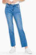NIC+ZOE High Waist Raw Hem Ankle Straight Leg Jeans