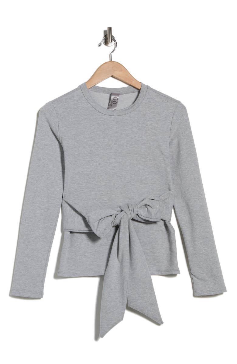 GO COUTURE Tie Front Knit Sweater, Alternate, color, Moonstruck