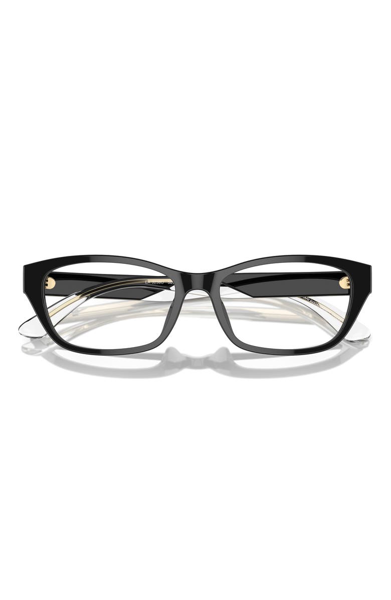 Emporio Armani 54mm Cat Eye Optical Glasses, Alternate, color, Shiny Black / Demo Lens