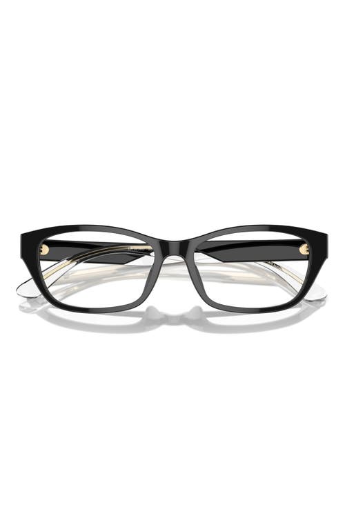 Emporio Armani 54mm Cat Eye Optical Glasses In Black