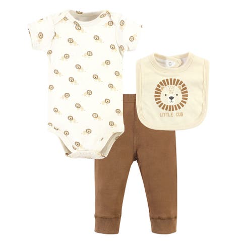 Cotton Bodysuit, Pant and Bib Set (Baby)