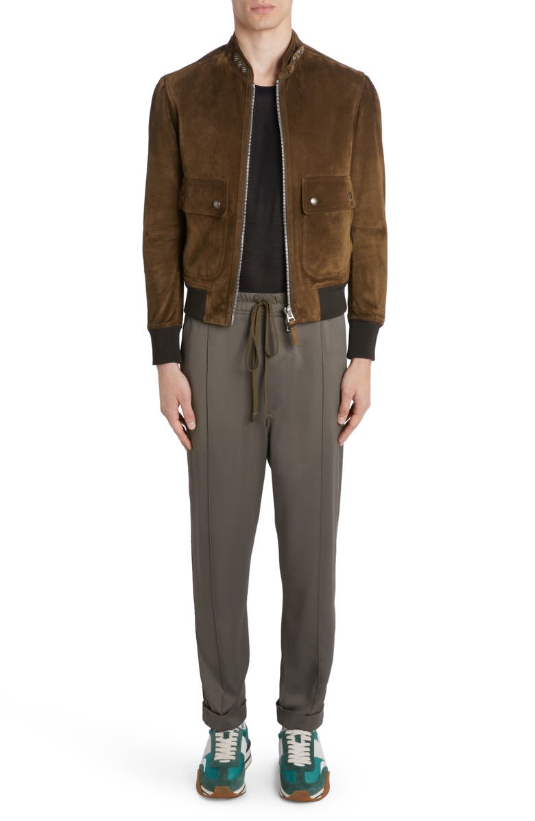 TOM FORD Suede Bomber Jacket, Alternate, color, 