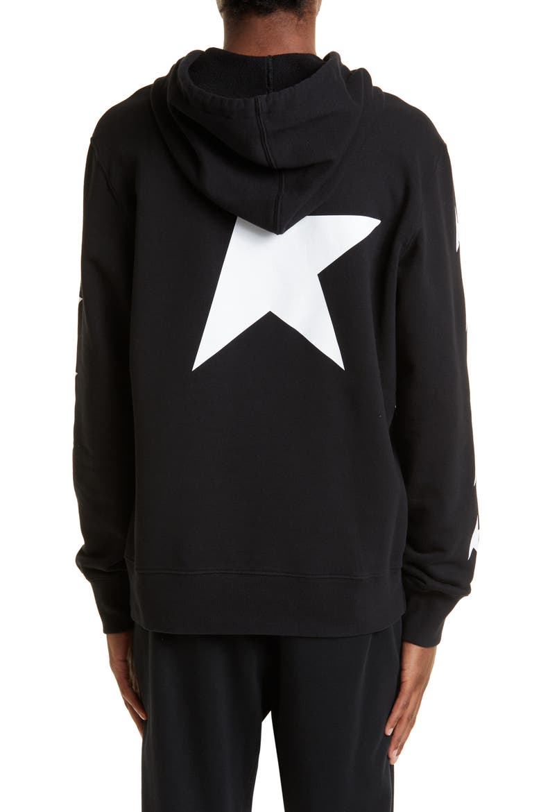 Men's Star Cotton Graphic Hoodie, Alternate, color, BLACK/ WHITE