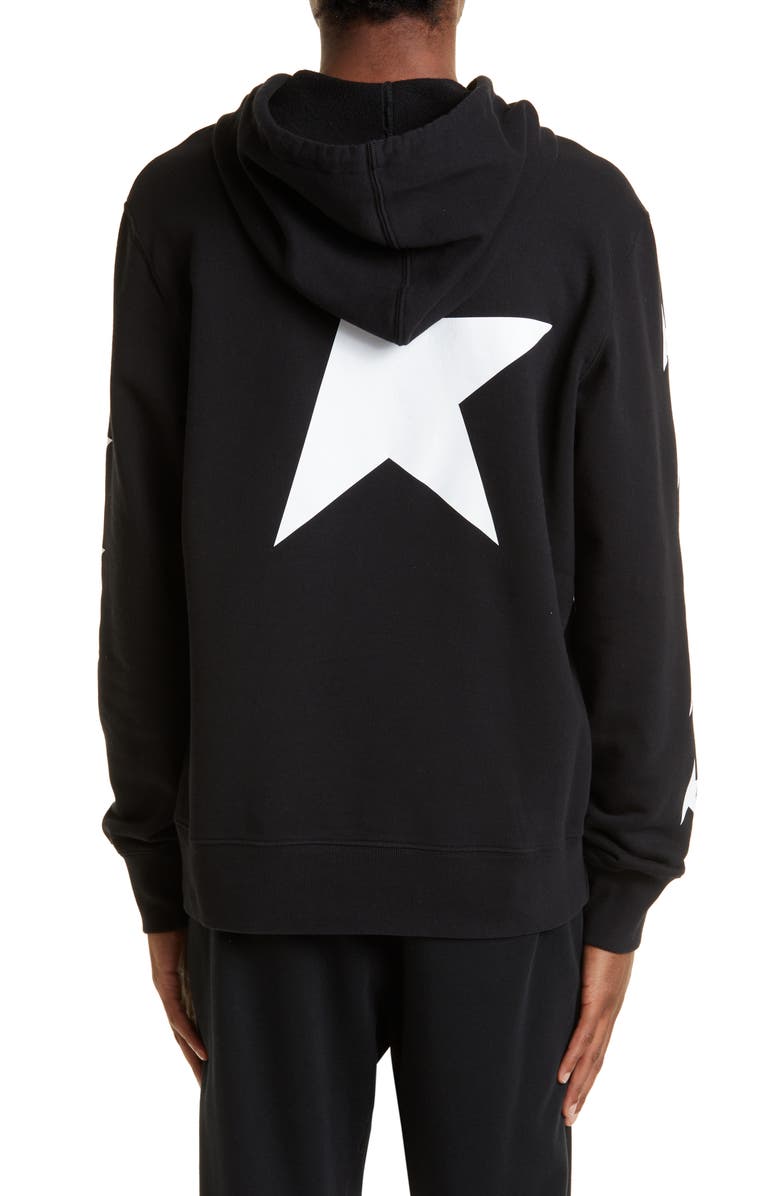Golden Goose Men's Star Cotton Graphic Hoodie, Alternate, color, Black/ White