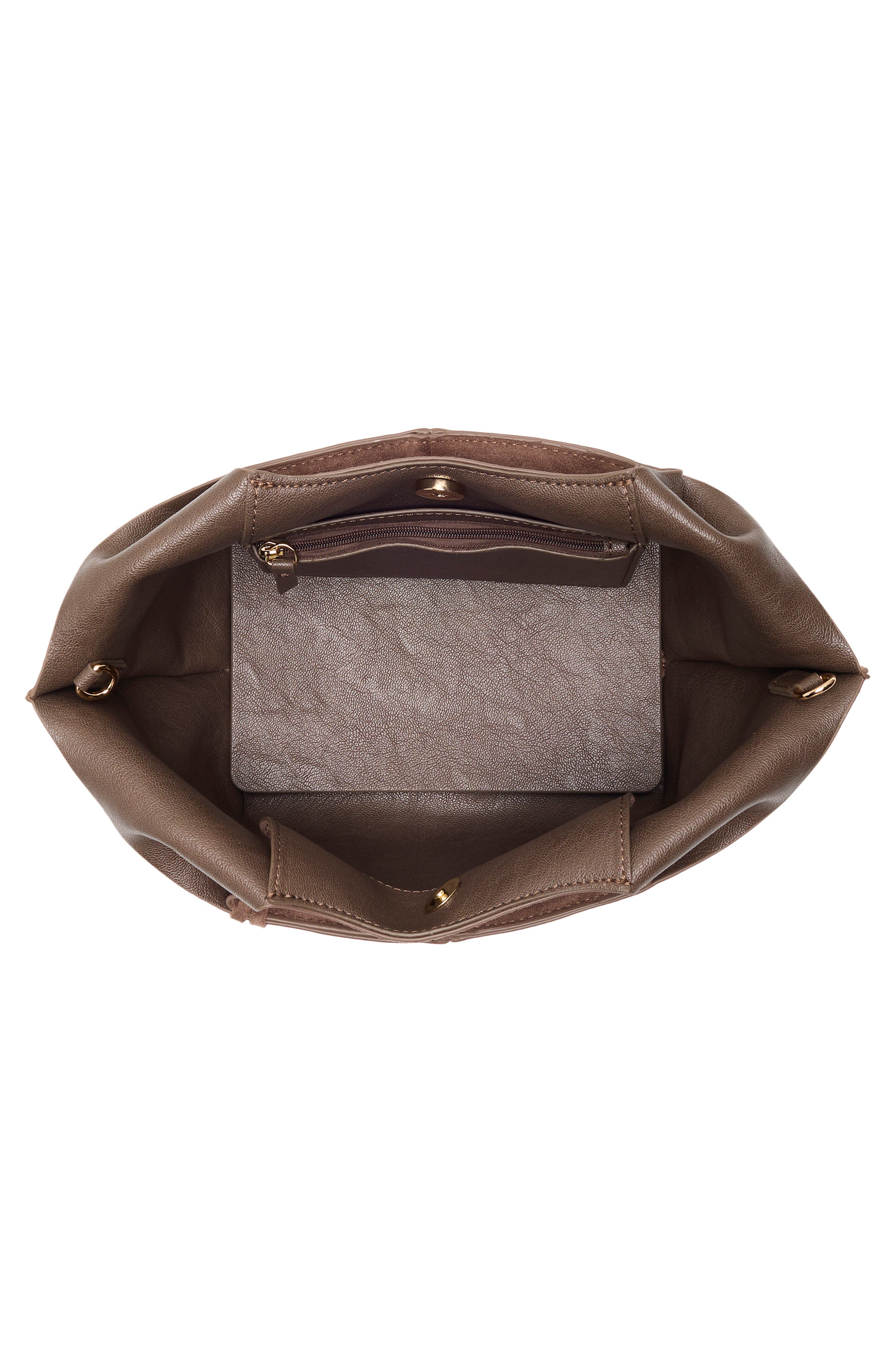 Galen Faux Suede Crossbody Bag, Alternate, color, DARK TAUPE
