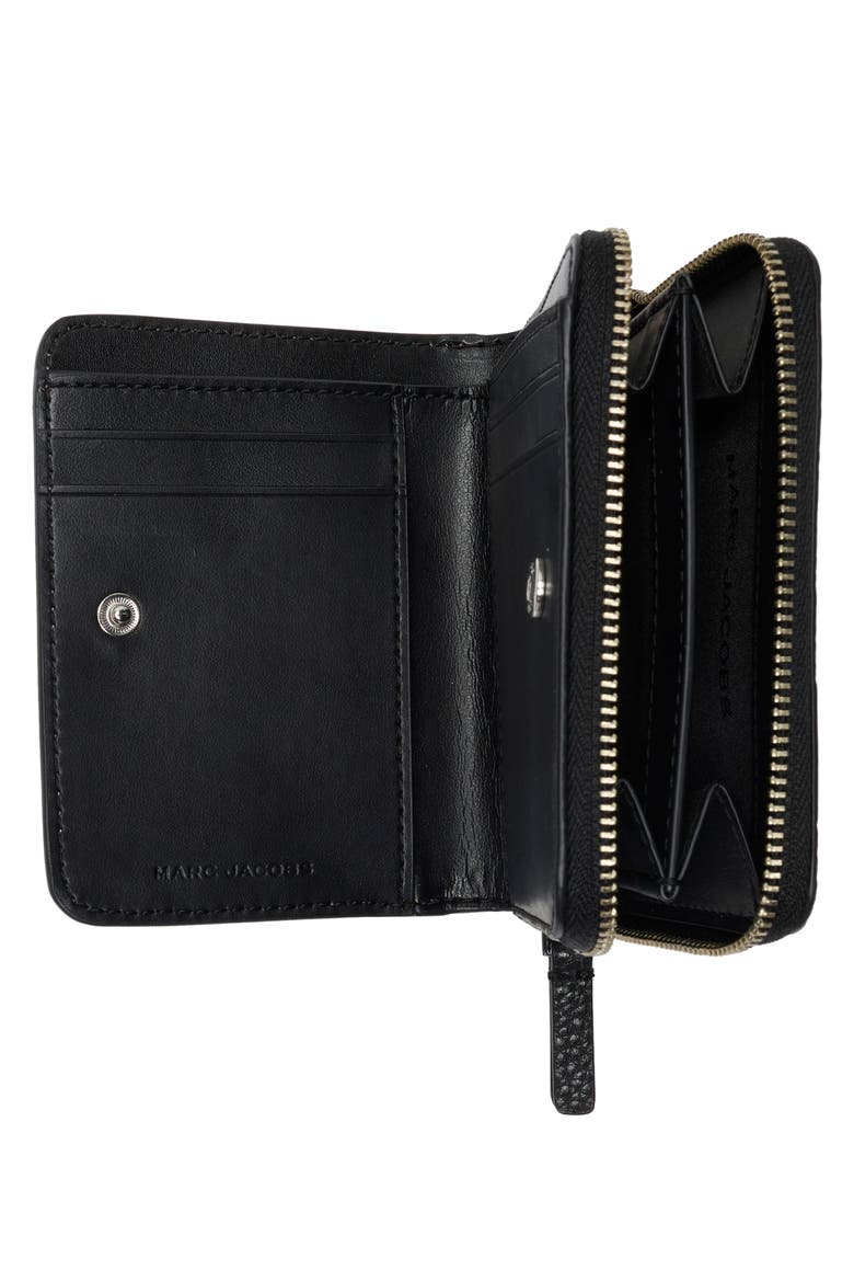 Daisy Print Bold Mini Compact Wallet, Alternate, color, BLACK MULTI