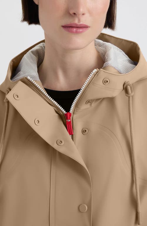 Hunter Abbey Short Rubberized Rain Jacket In Brown