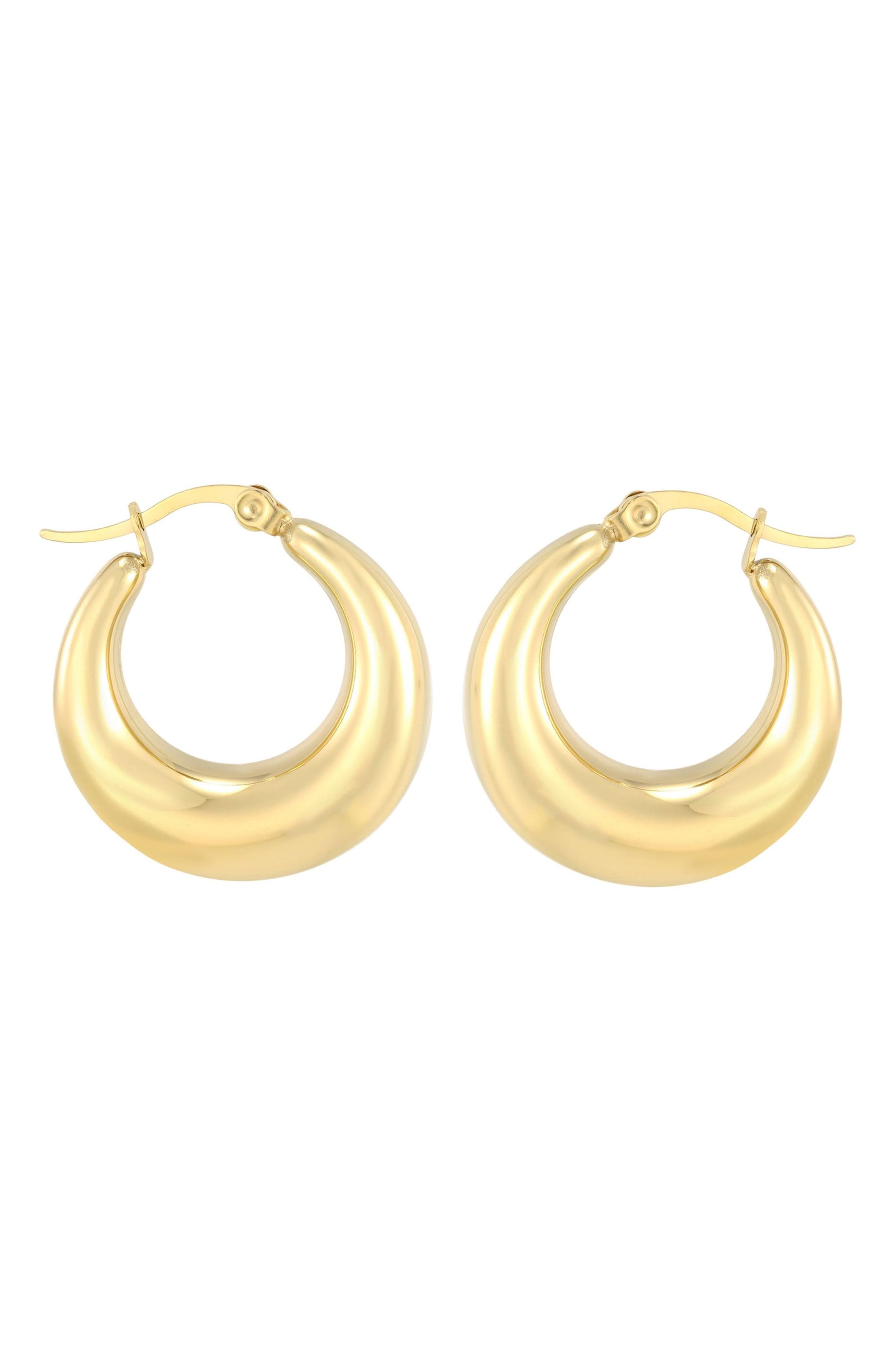 18k Gold Plated Graduated Hoop Earrings