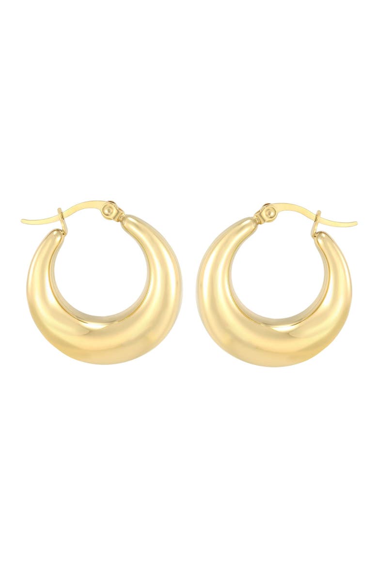 18k Gold Plated Graduated Hoop Earrings, Main, color, GOLD
