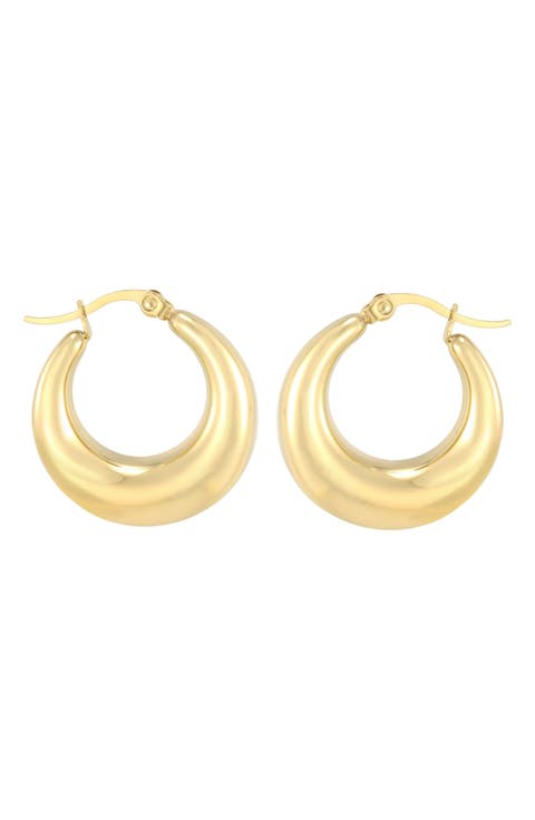 18k Gold Plated Graduated Hoop Earrings