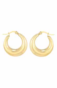 18k Gold Plated Graduated Hoop Earrings