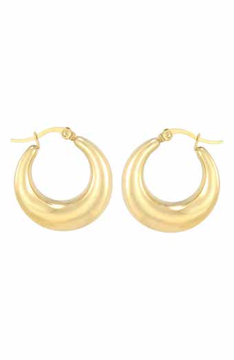 18k Gold Plated Graduated Hoop Earrings