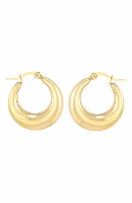 18k Gold Plated Graduated Hoop Earrings