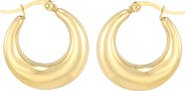 Adornia 18k Gold Plated Graduated Hoop Earrings
