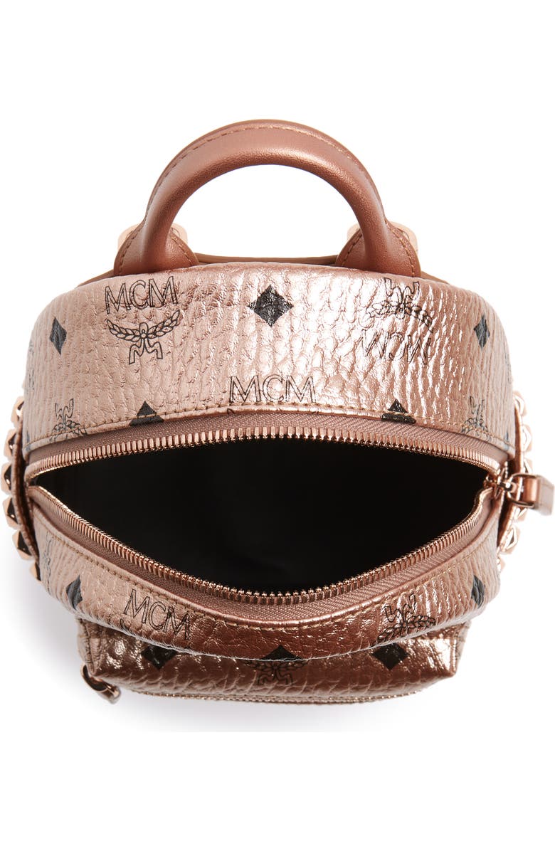 MCM X-Mini Stark Side Stud Coated Canvas Backpack, Alternate, color,