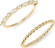 ARGENTO VIVO Set of 2 Eternity Band Rings