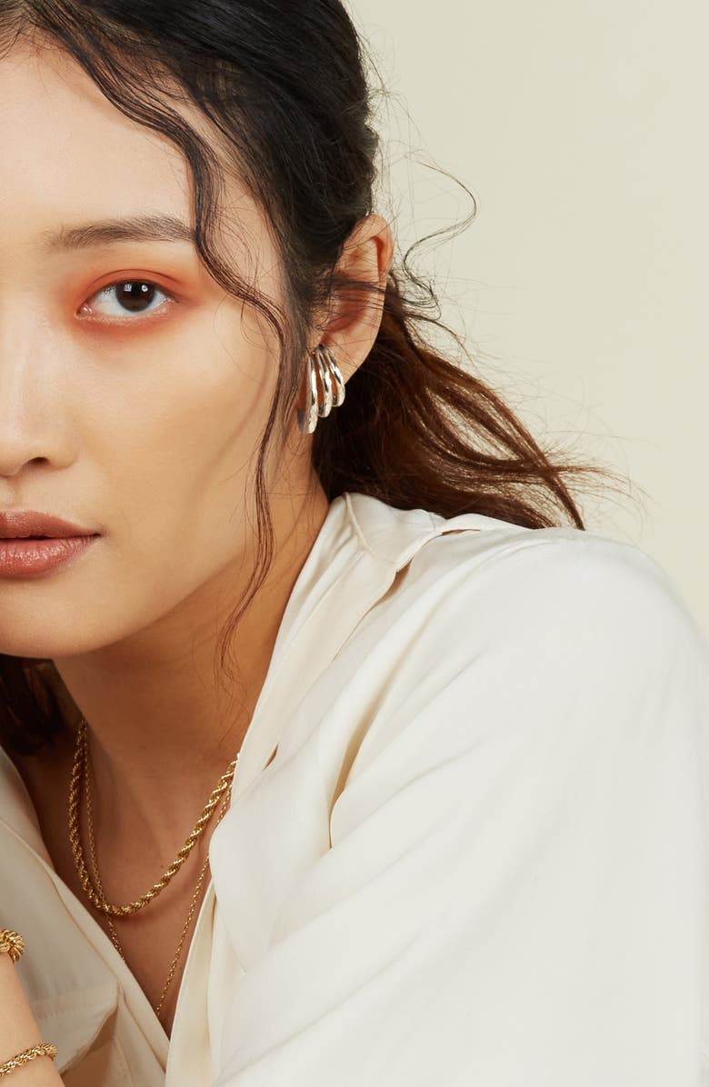 Lady Grey Triple Layer Ear Cuffs, Alternate, color, Silver