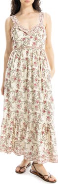 MAX STUDIO Floral Sleeveless Sweetheart Neck Maxi Dress