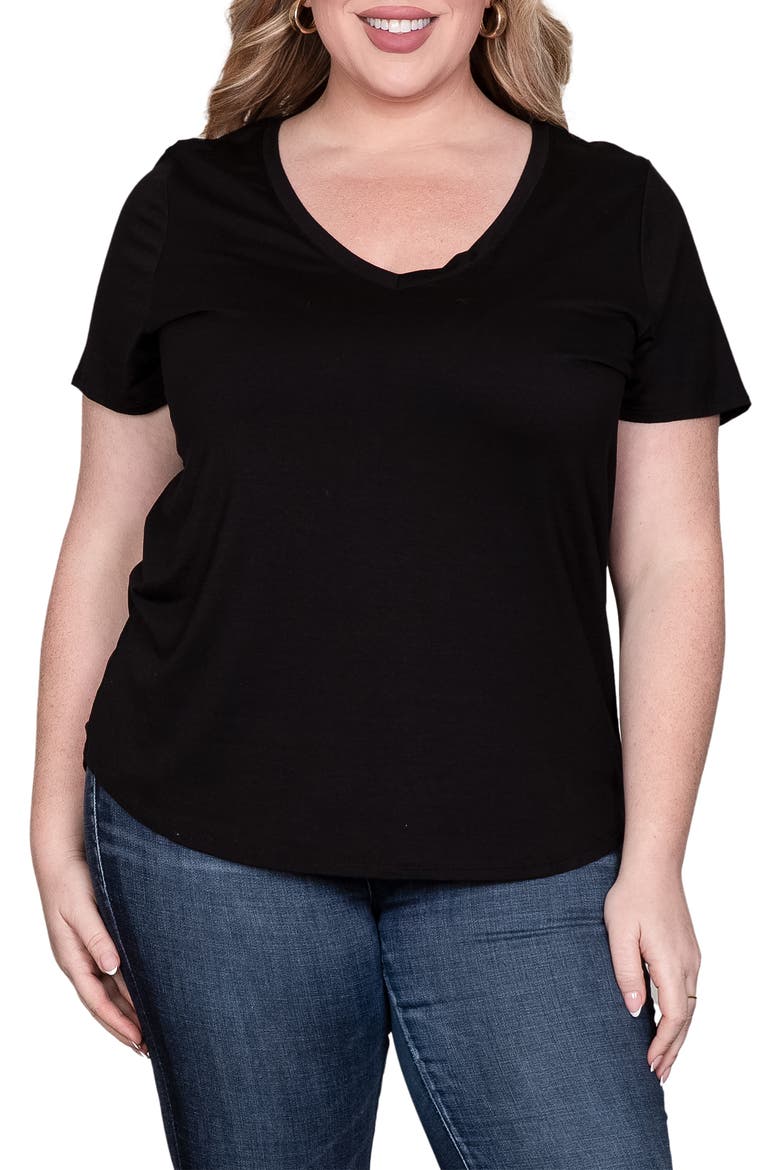 V-Neck T-Shirt, Main, color, BLACK