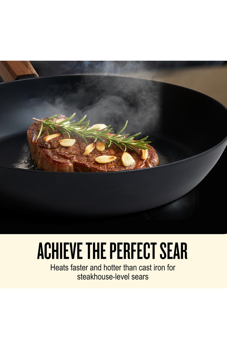 Alva Forest 4-Piece Carbon Steel Frying Pan Cookware Set, Alternate, color, Black