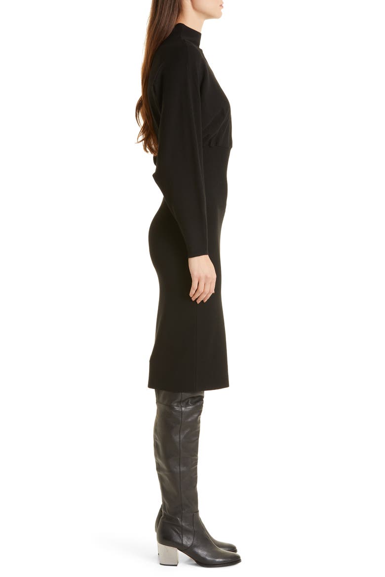 Alice Long Sleeve Cocoon Knit Dress, Alternate, color, BLACK