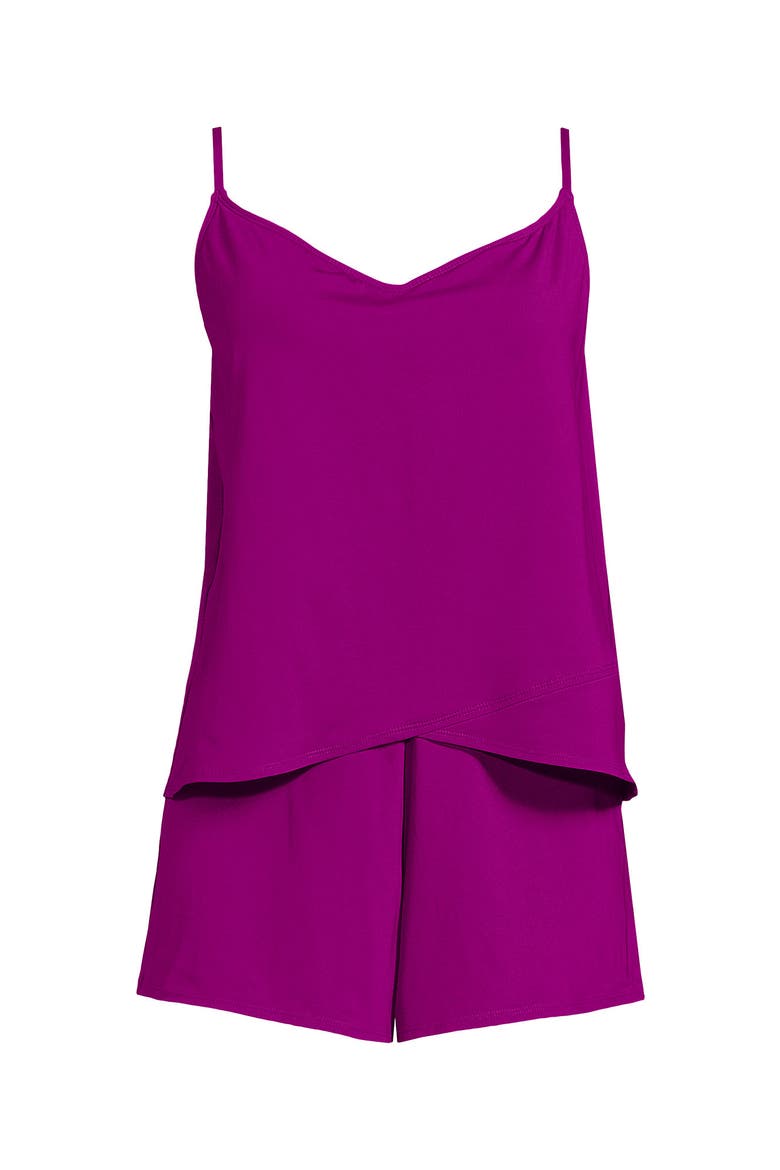 Tulip Romper Swimsuit, Alternate, color, Crimson Rose